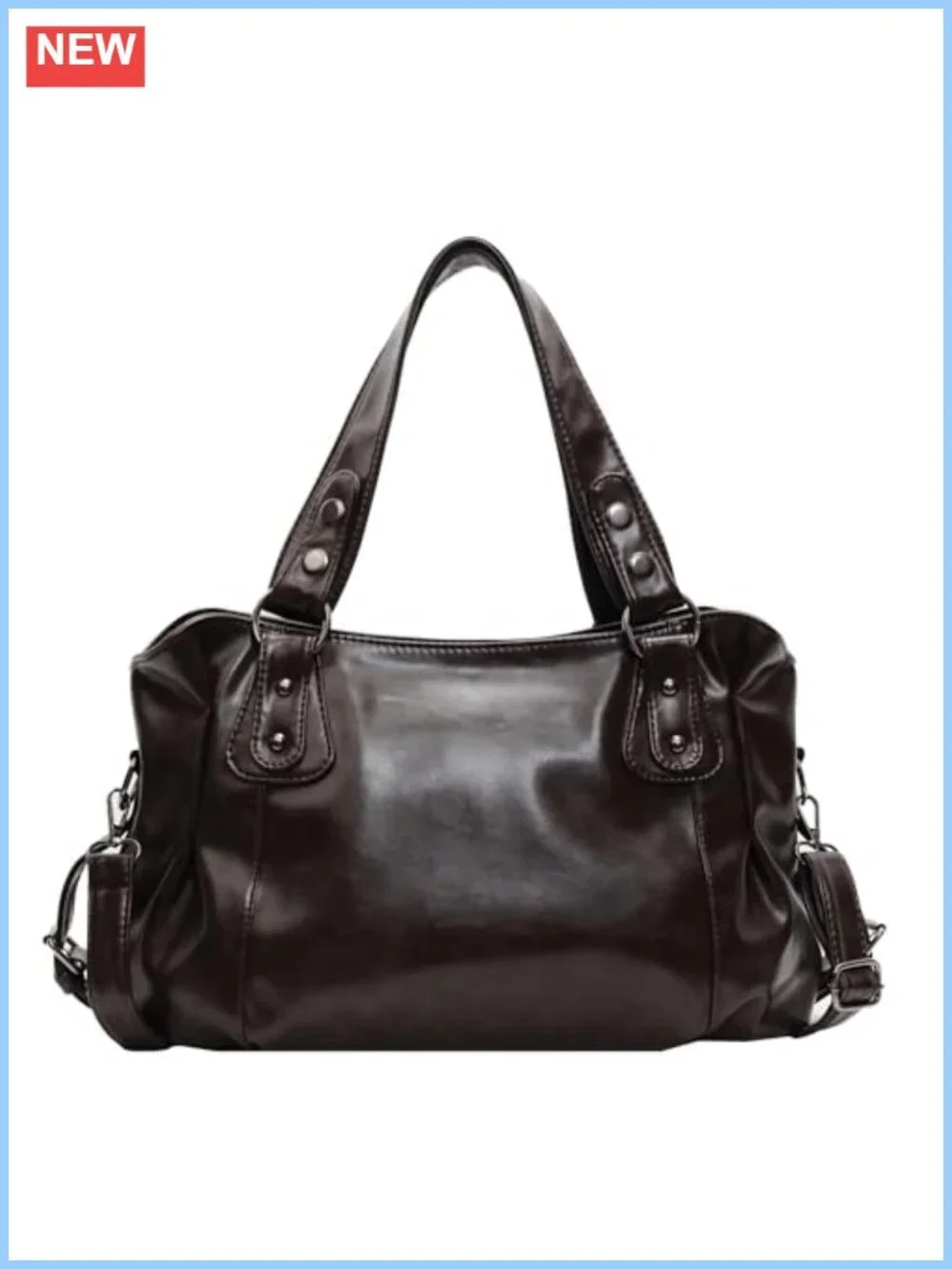 Vintage Faux Leather Hobo Shoulder Bag Large Capacity Crossbody Tote